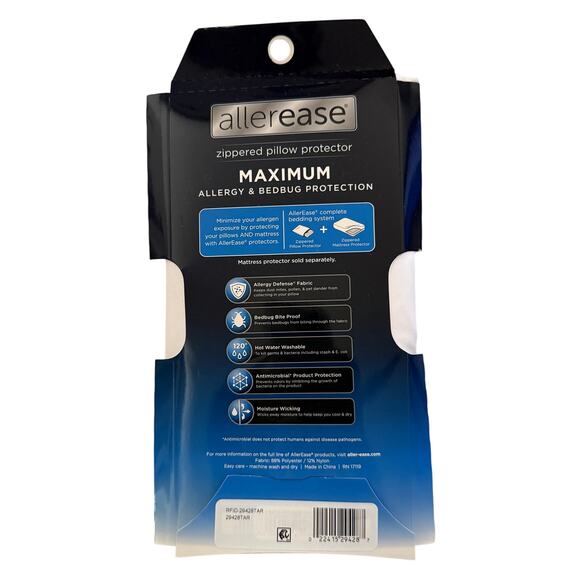 Allerease Standard Queen Zippered Pillow Protector NEW - Picture 3 of 4